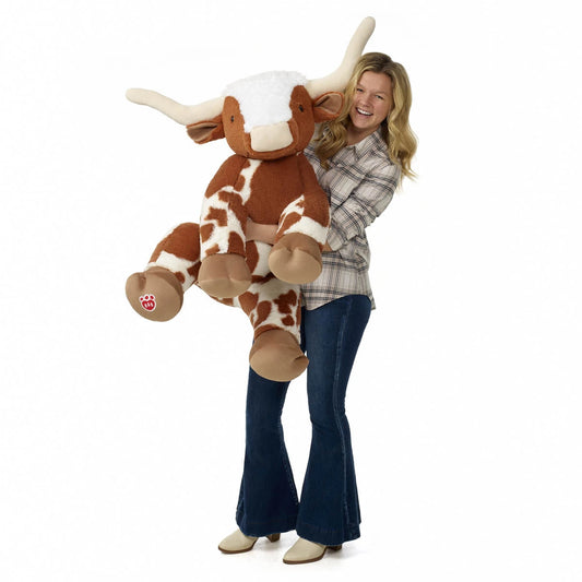 Giant Longhorn Cow Plush & Red Gifting Bow | Build-A-Bear® - US 5034