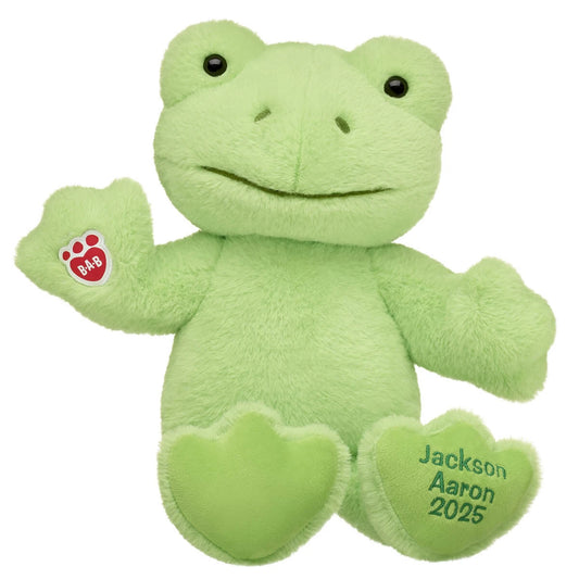Embroidered Spring Green Frog Plush &amp; White Gifting Bow | Build-A-Bear® - US 1682