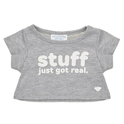 "Stuff Just Got Real" T-Shirt for Plush Toys | Build-A-Bear® - US 5480