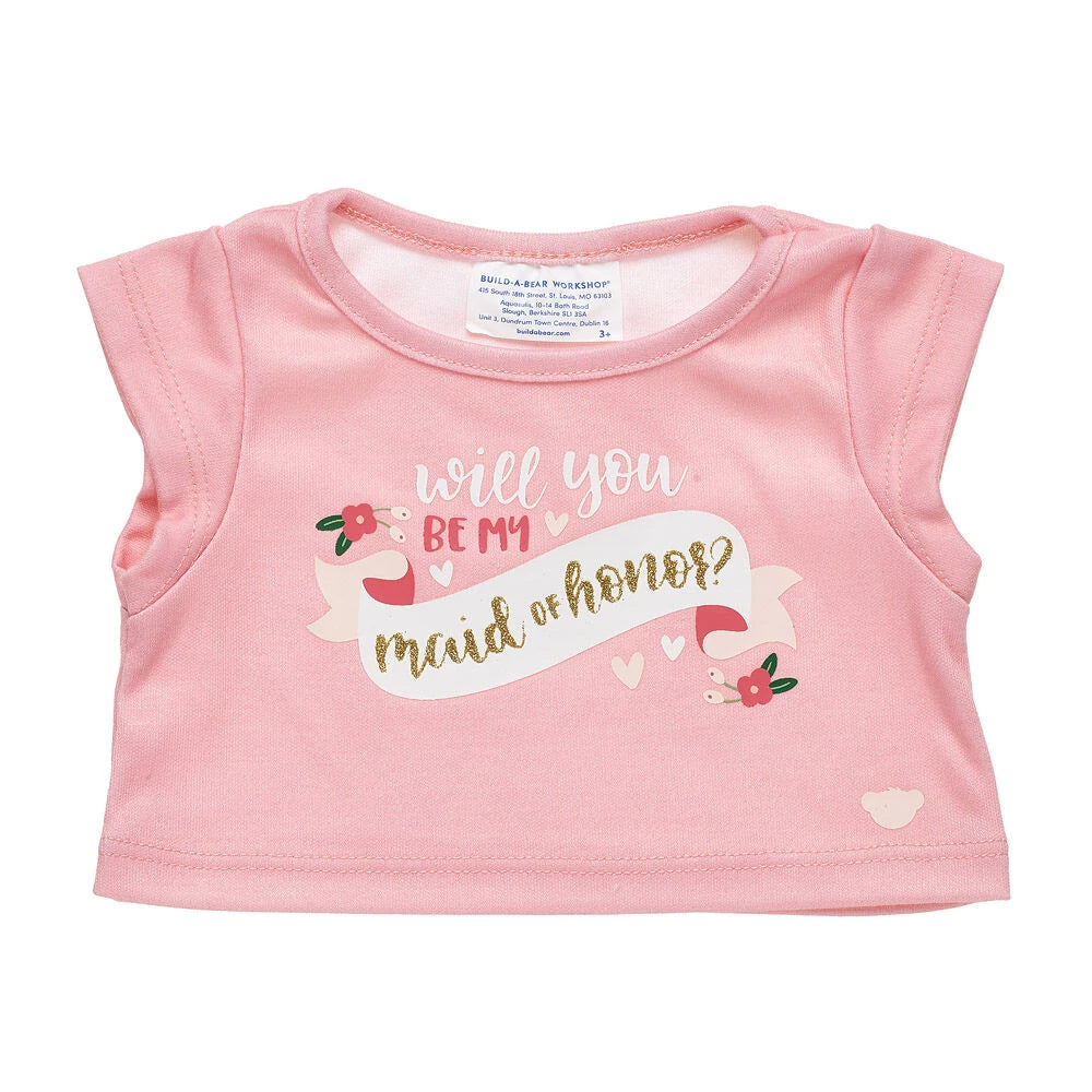 "Will You Be My Maid of Honor?" T-Shirt for Stuffed Animals | Build-A-Bear® - US 1136