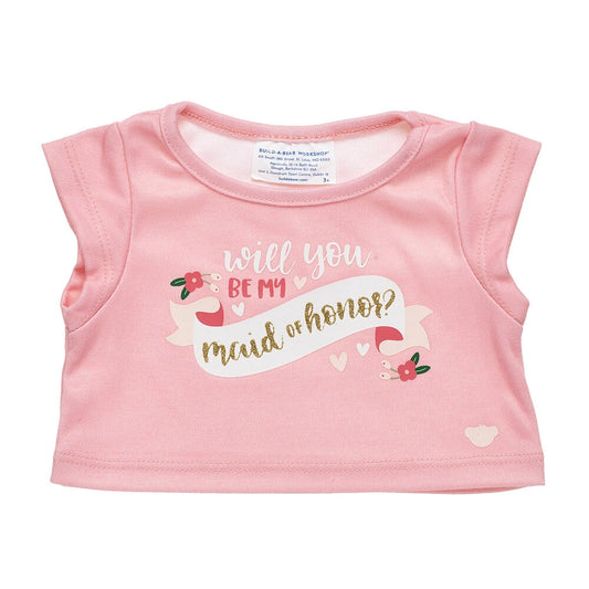 "Will You Be My Maid of Honor?" T-Shirt for Stuffed Animals | Build-A-Bear® - US 2786