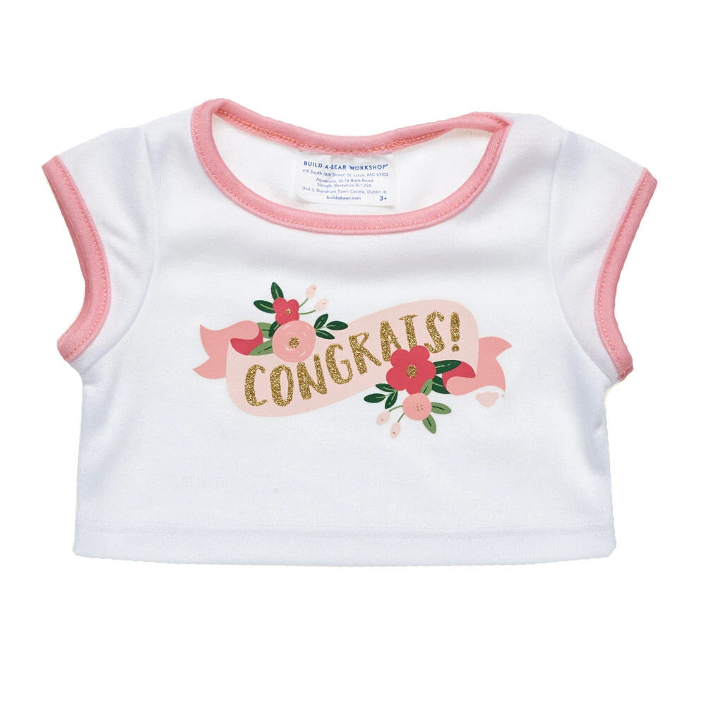 Floral Congrats T-Shirt for Stuffed Animals | Build-A-Bear® - US 5845