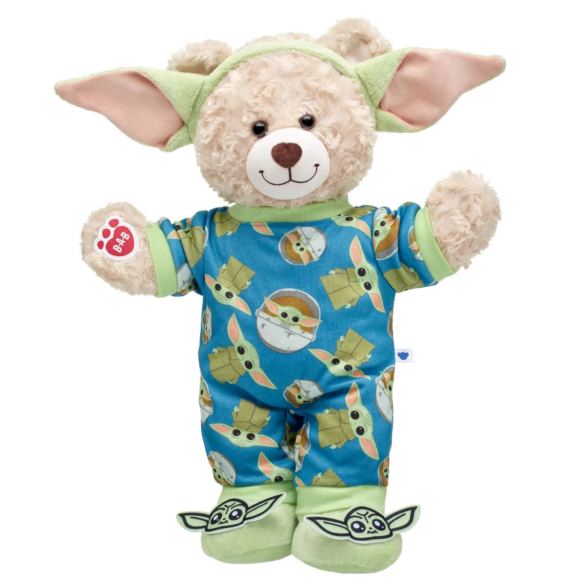 Happy Hugs Teddy Bear with Star Wars Grogu™ Sleeper &amp; Slippers Gift Set | Build-A-Bear® - US 2747