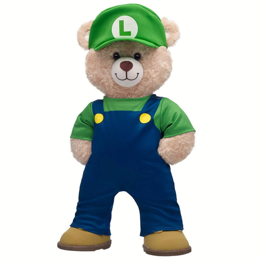 Super Mario Happy Hugs Teddy Bear Luigi Gift Set | Build-A-Bear - US 1186