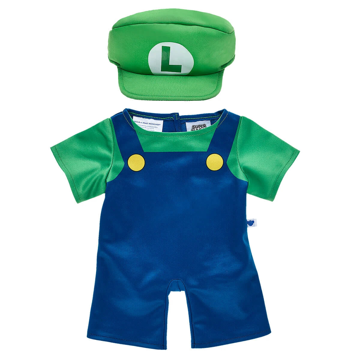 Super Mario Happy Hugs Teddy Bear Luigi Gift Set | Build-A-Bear - US 0574