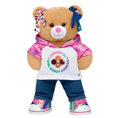 Girl Scout Cookie Teddy Bear Hoodie Gift Set w/ Bows | BAB - US 2999