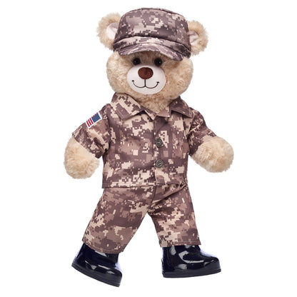 Happy Hugs Teddy Bear Khaki Camo Gift Set | Build-A-Bear® - US 2235