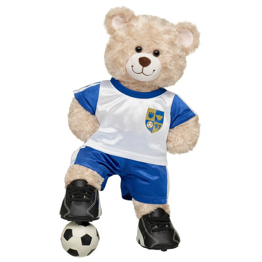 Happy Hugs Teddy Bear Blue Soccer Set &amp; Ball | Build-A-Bear® - US 7680
