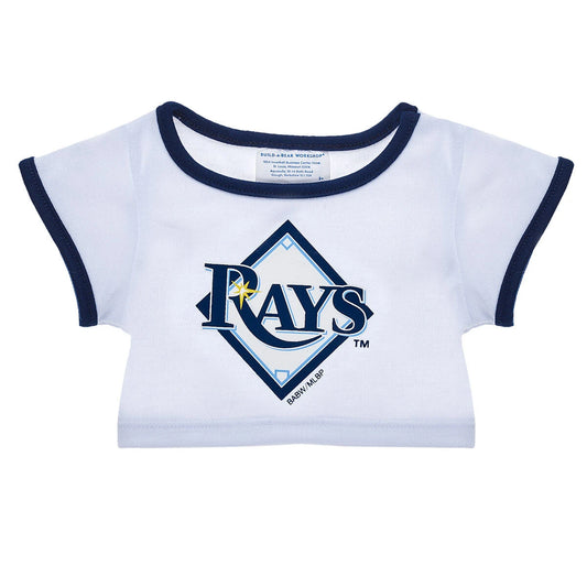 Tampa Bay Rays™ White &amp; Blue Ringer T-Shirt for Stuffed Animals | Build-A-Bear® - US 8065