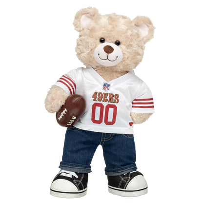 San Francisco 49ers Happy Hugs Teddy Bear Football Gift Set | Build-A-Bear® - US 6623