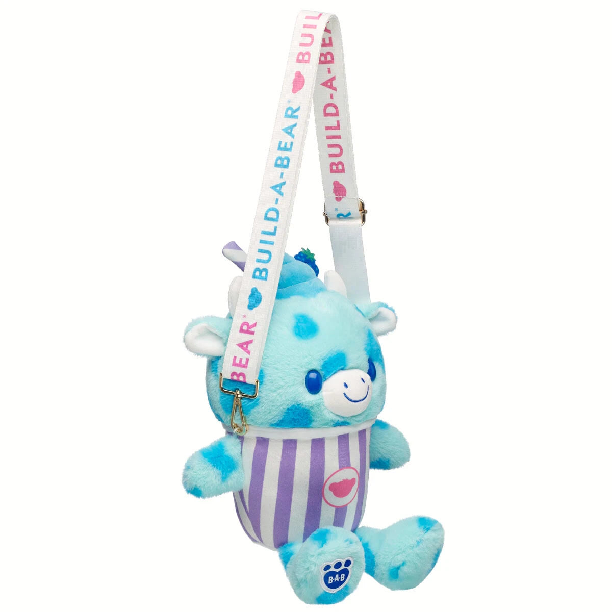 Blue Raspberry Cow Slushie Plushie w/ Carrying Strap | BAB - US 3359