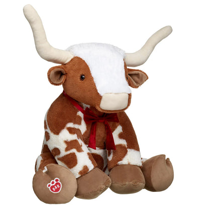 Giant Longhorn Cow Plush &amp; Red Gifting Bow | Build-A-Bear® - US 5034