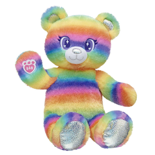 Rainbow Stripes Teddy Bear Leopard Print | Build-A-Bear - US 0852
