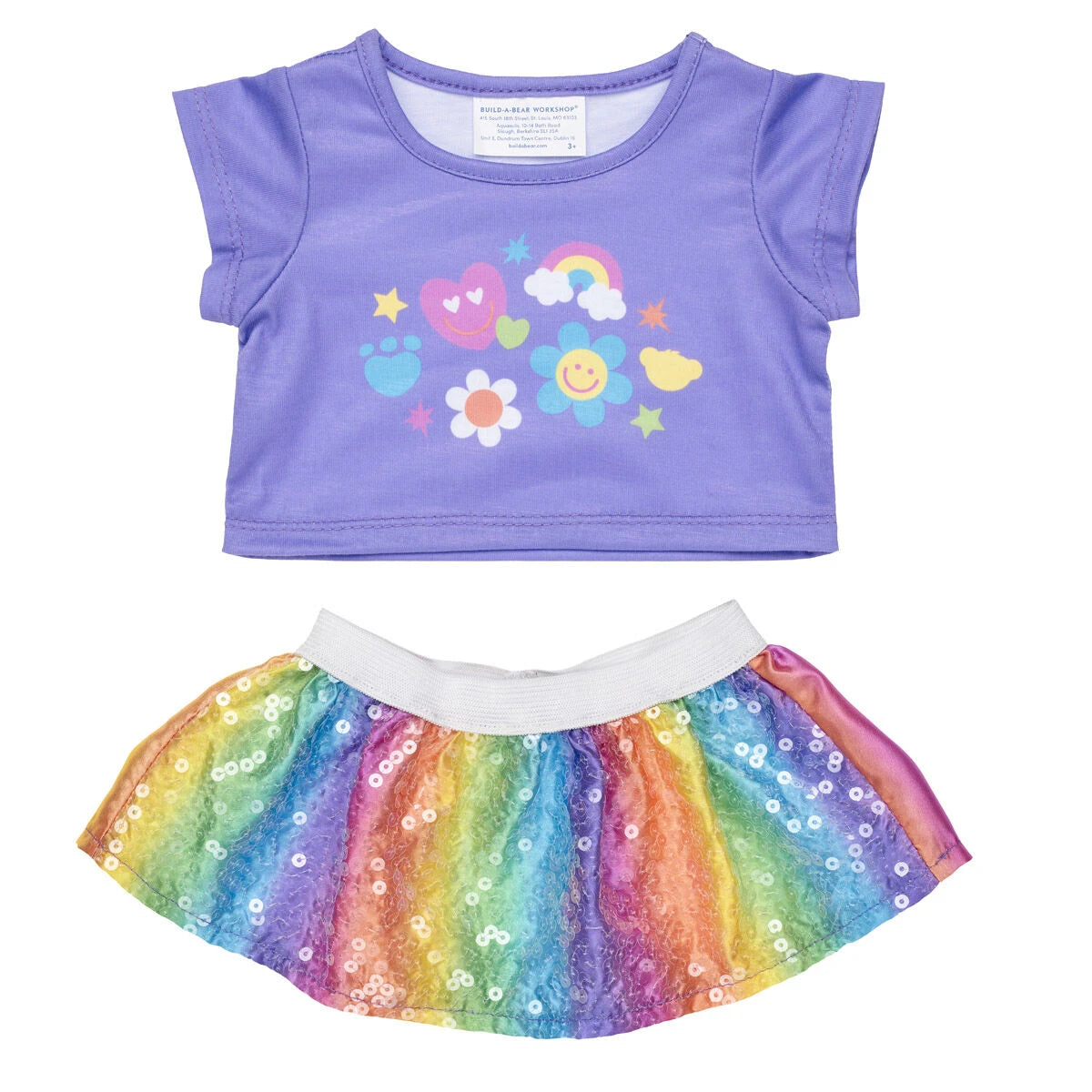 Rainbow Stripes Teddy Bear Gift Set | Build-A-Bear - US 9768