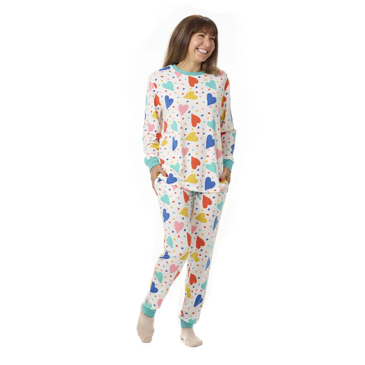 Build-A-Bear Pajama Shop™ Colorful Hearts PJ Pants - Adult - US 8554
