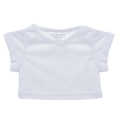 Online Exclusive White V-Neck T-Shirt | Build-A-Bear - US 0870