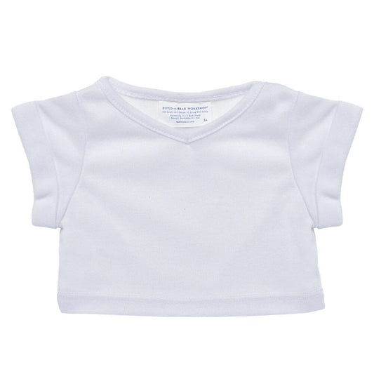Online Exclusive White V-Neck T-Shirt | Build-A-Bear - US 0870